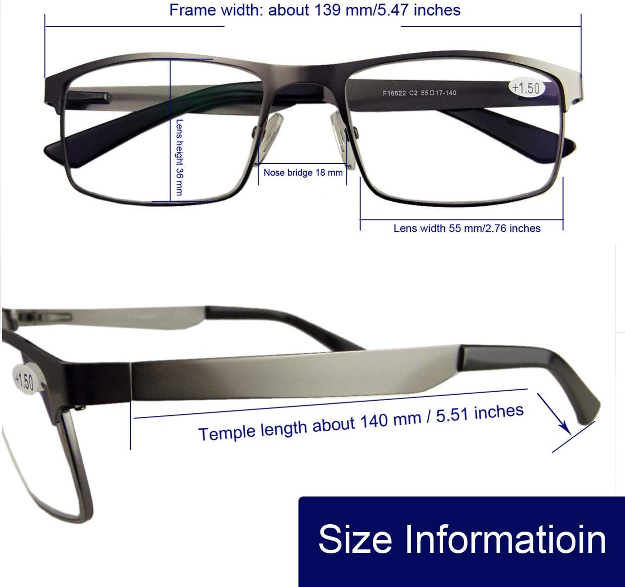 Circleperson Men Photochromic Light-sensible Reading glasses Sun readers spring hinges 55-17 UV protection