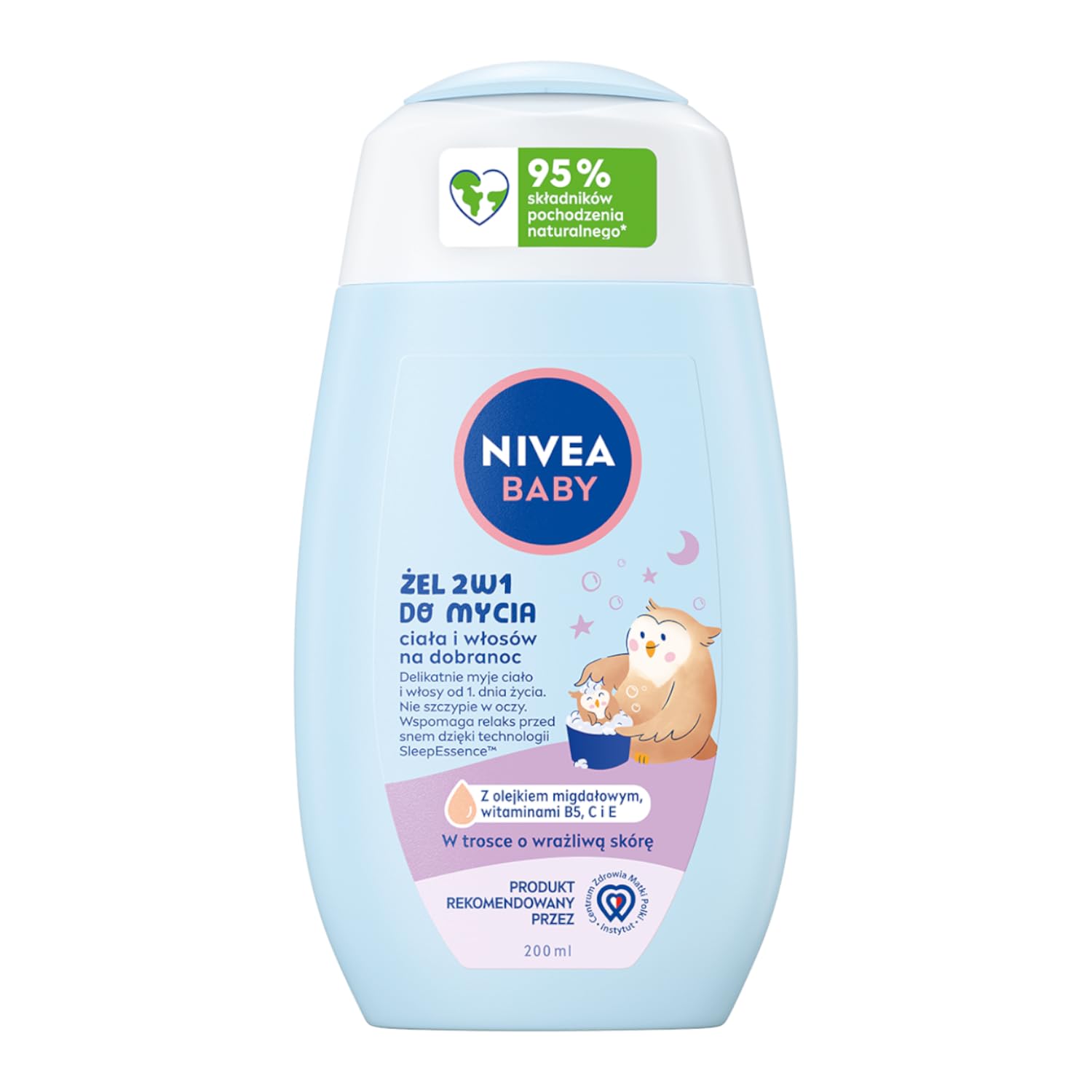 NIVEA BABY Gel 2in1 for Body Wash and Hair Good Night, 200 ml