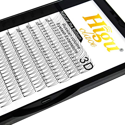 Russian Volume Eyelash Extenisons 3D 0.10 C Curl 9mm Premade Volume Eyelash Extensions 3D 4D 5D 0.07/0.10 C/D Curl 8-15mm Short Fans Lash(3D 0.10 C 9mm）