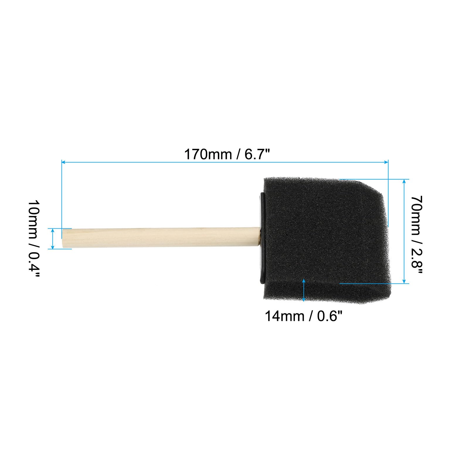 PATIKIL 50pz 3" Vernice Spugne per Pittura Pittura Spugna Pennello Nero