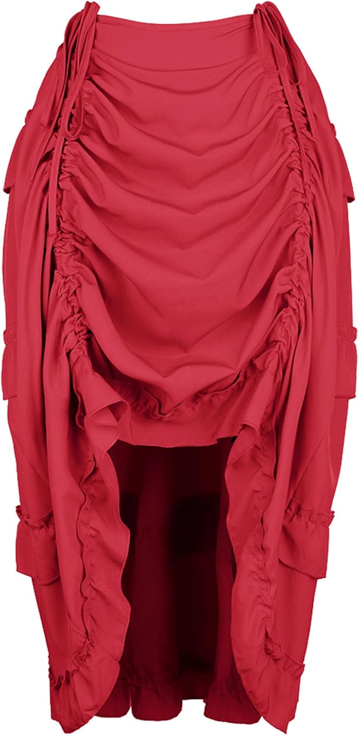 Zhitunemi Renaissance Costume Pirate Skirt: Steampunk Skirt Plus Size Corset Dresses - Renaissance Fairs & Medieval Festivals