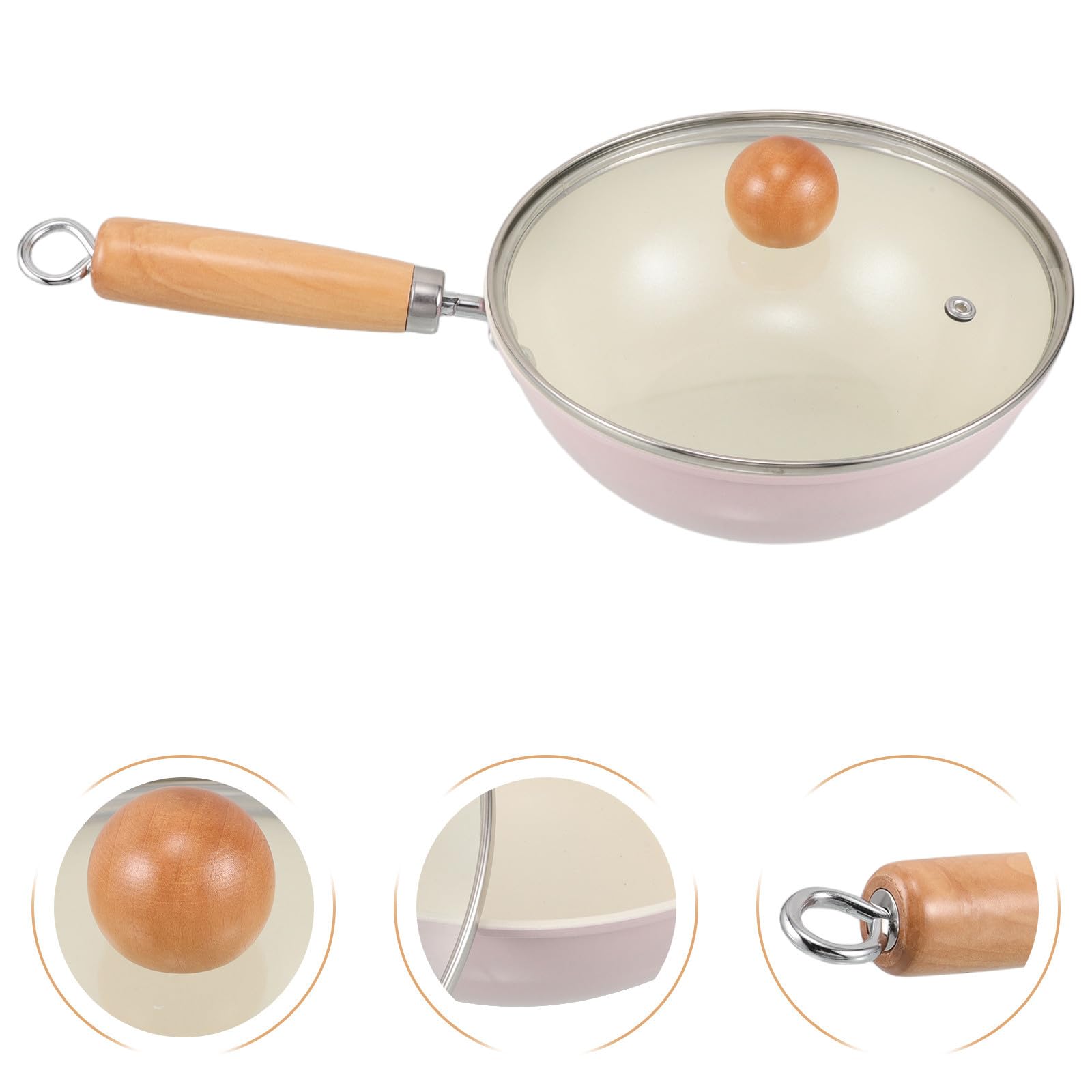 Tofficu Sartén Antiadherente de Hierro para Cocina Inducción con Tapa de Vidrio, Sartén Profunda Resistente para Freír y Cocinar en Estufa, Utensilio Versátil