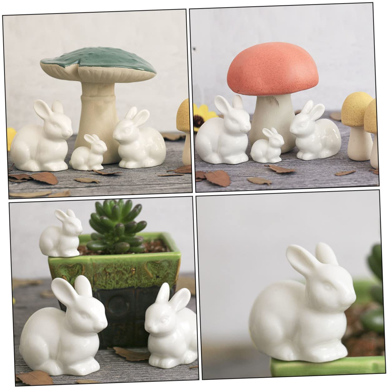 Toddmomy 15stücke Keramische Deko Hasen Figuren Für Mikrolandschaft Niedliche Kleine Weiße Kaninchen Ornamente Für Und Osterdekoration Für Zuhause Und Garten