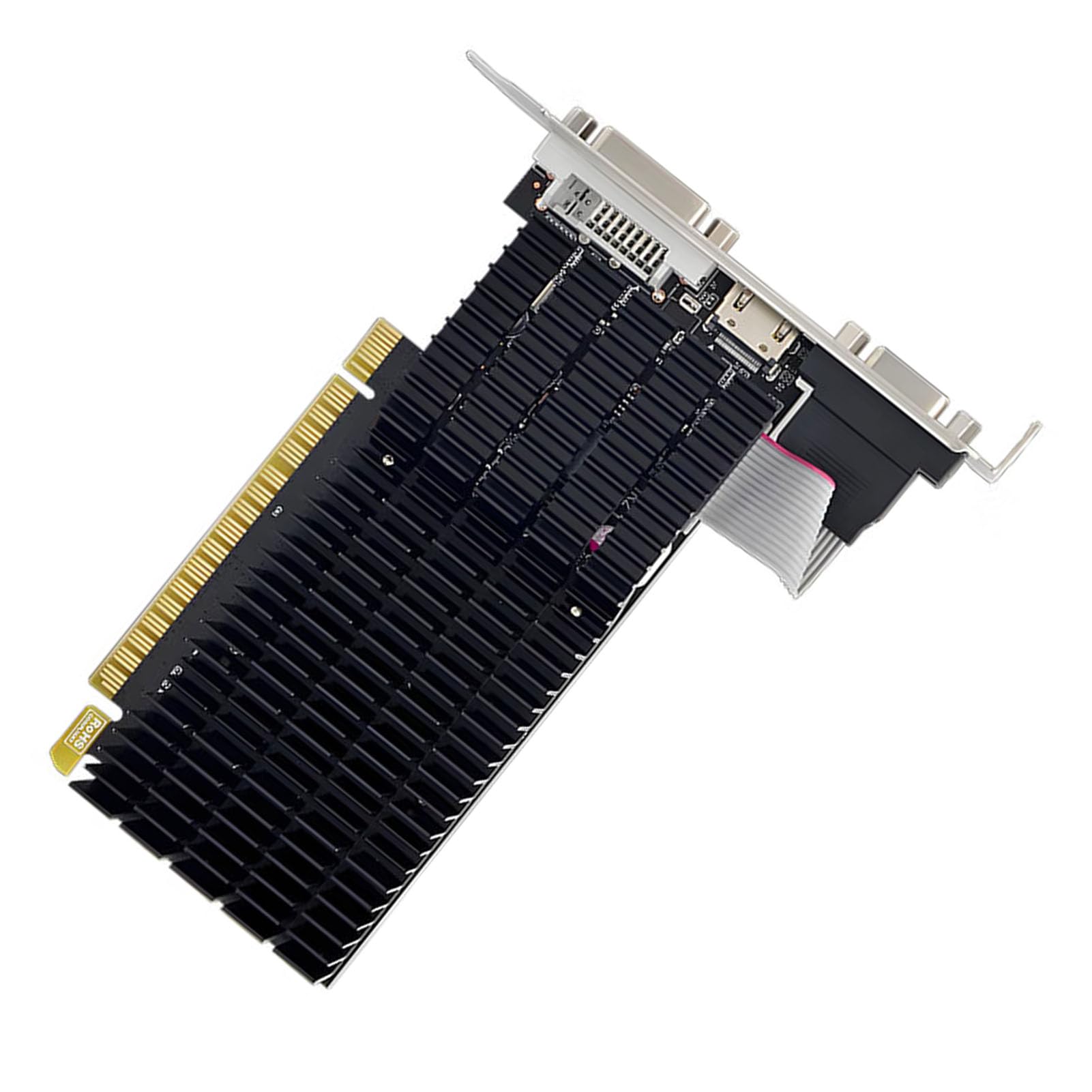 Bewinner Low-Profile-Grafikkarte R5230 2G DDR3 |160 Stream-Prozessoren, Multi-Display-Unterstützung (HDMI/DVI/VGA), Leise Lüfterkühlung, Energieeffizient für Kleine PC-Builds