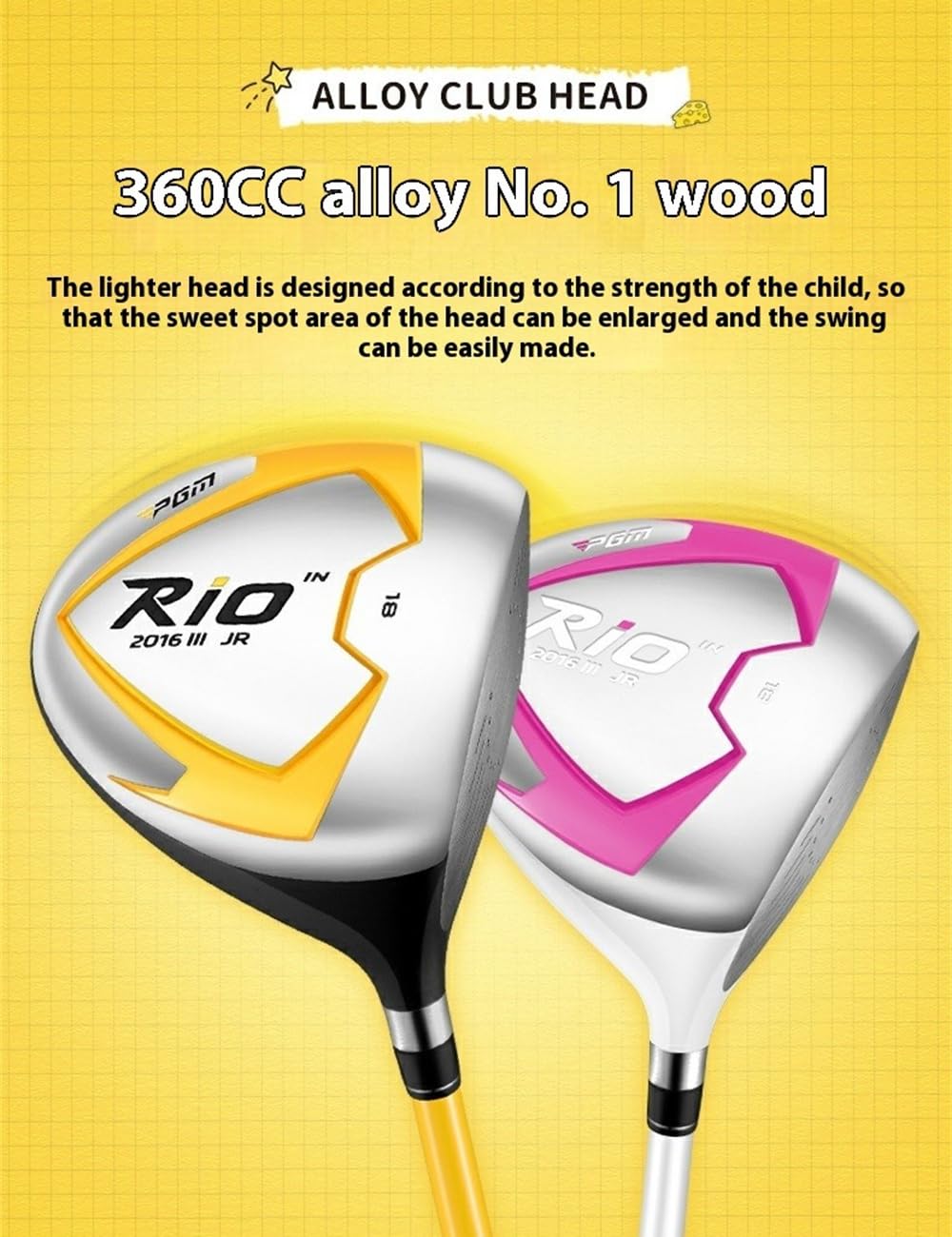 Fairway Wood #1 Golf Club - Mano Destra Bambini Ragazzi Ragazze Golf Putter Mallet con Copricapo Junior