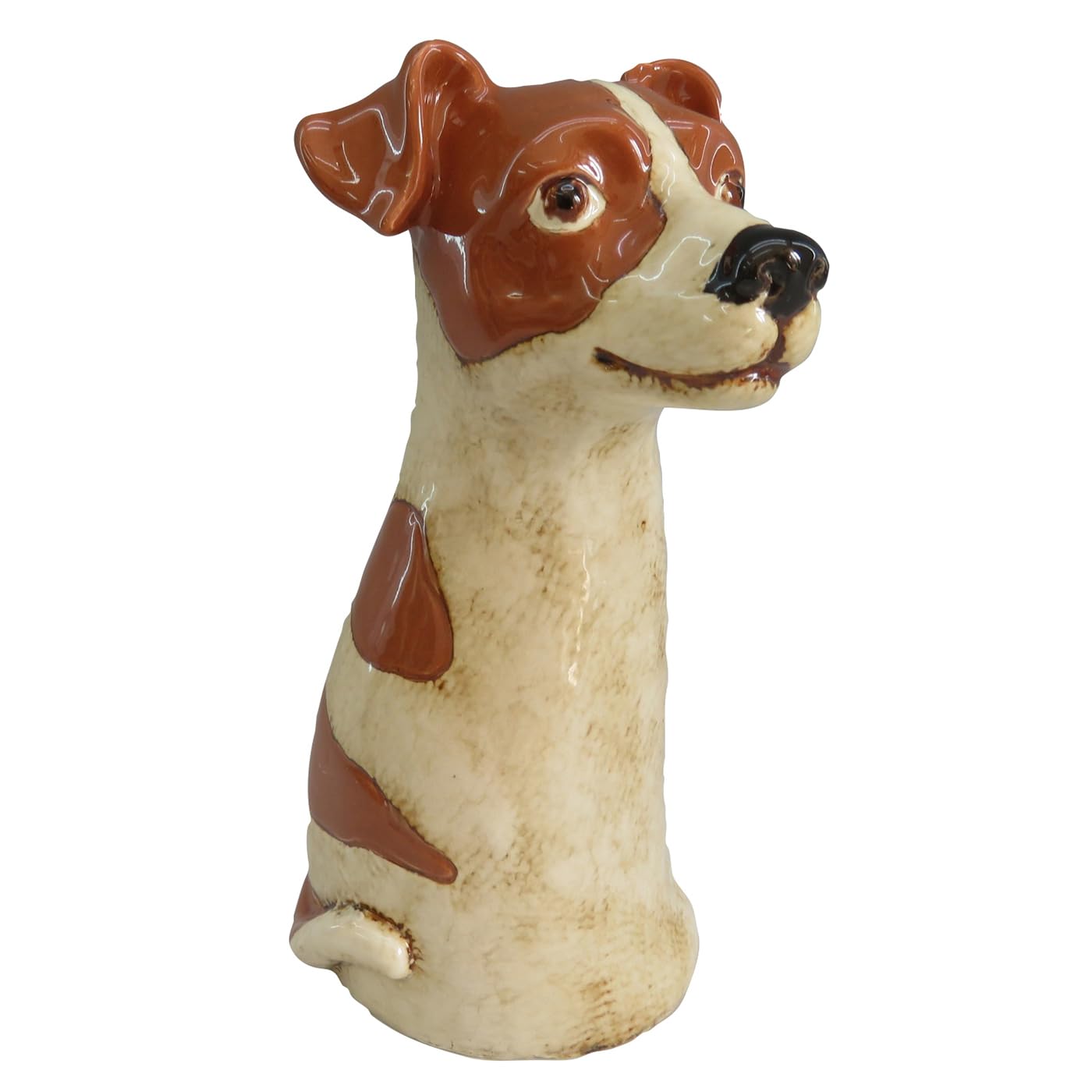 Shudehill Giftware Brown Village Pottery Top Dog Hand Finished Vase - Yorkshire Terrier, Springer Spaniel, Jack Russell, Frenchie, Dalmatian, Dachshund, Chihuahua Cute Dog Designs (Jack Russell)