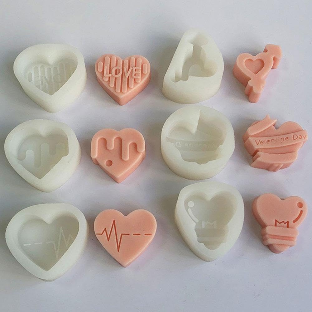 Webake Stampo per cubetti di ghiaccio a forma di cuore, in silicone, 2 pezzi, per cubetti di ghiaccio, per San Valentino, WA23065DE