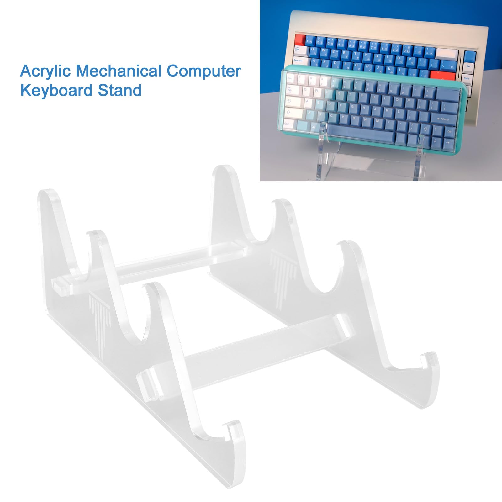 3-Tier Acrylic Keyboard Display Stand, Clear Keyboard Storage Holder, Mechanical Keyboard Collection Holders, Computer Keyboard Storage Shelf for 3 Keyboards