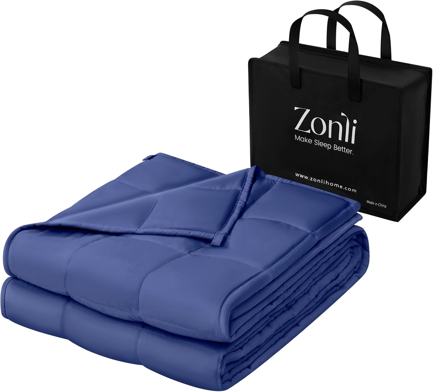 zonli weighted blanket for adults (60"x80", 20lbs, dusk blue) queen size high breathability cooling heavy blanket, soft material with premium glass beads, all-season, easy care dusk blue 60"x80",20lbs