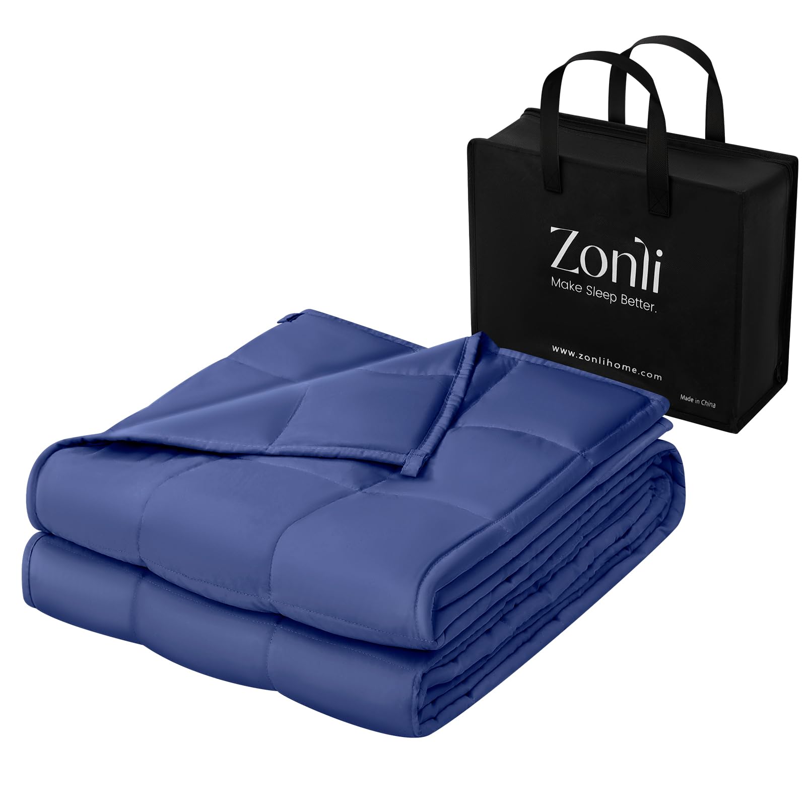 ZonLi Weighted Blanket for Adults (80"x87", 25lbs, Dusk Blue) | King Size High Breathability Cooling Heavy Blanket, Soft Material with Premium Glass Beads, All-Season, Easy Care