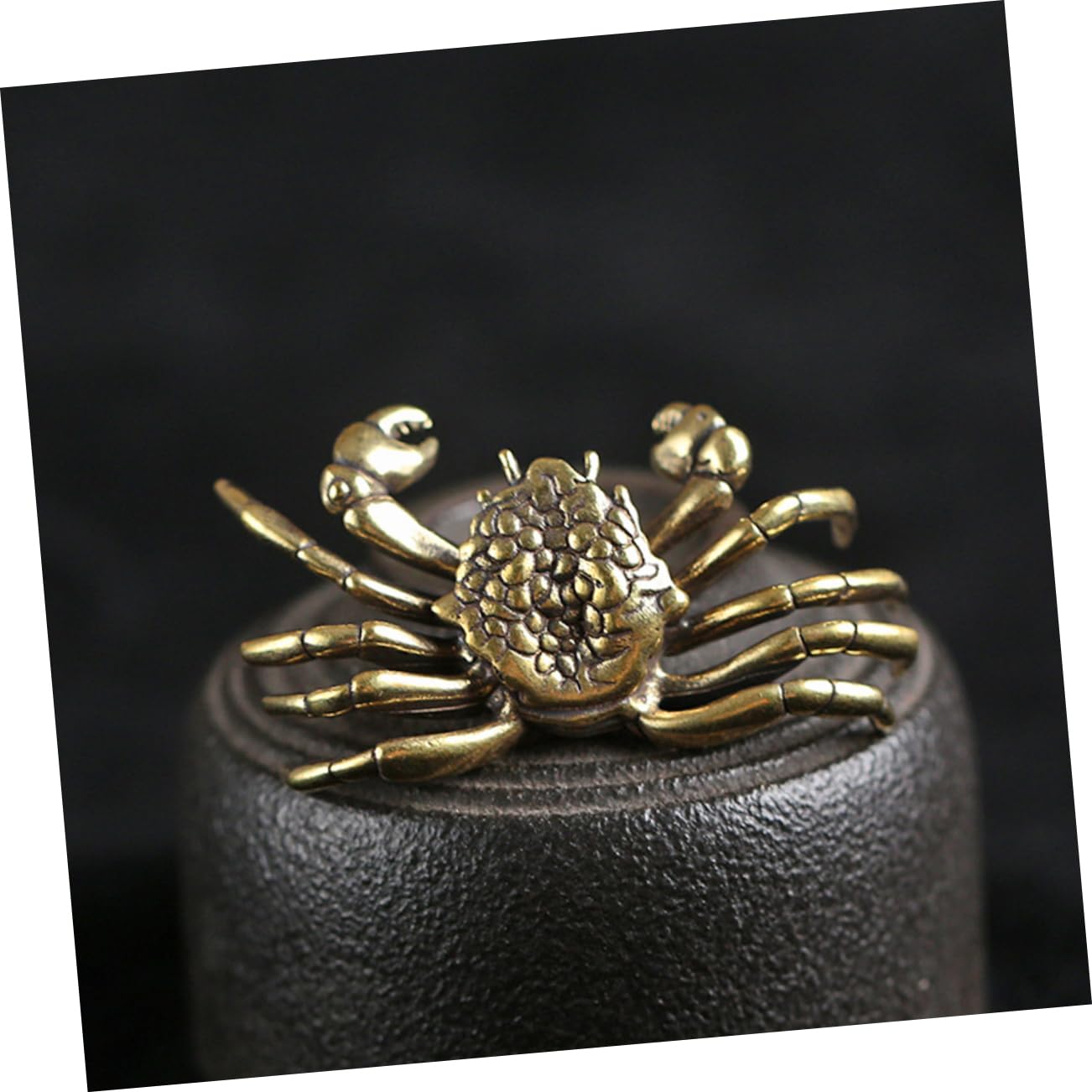 ZXQUEGF Retro-Krabben-Ornament, Krabben-Skulptur, Retro-Tierskulptur, Desktop-Krabben-Statuen, Feng Shui Krabben-Ornament, chinesische Feng Shui-Krabbe, Gold, Reichtum, Statue, Retro-Krabben-,