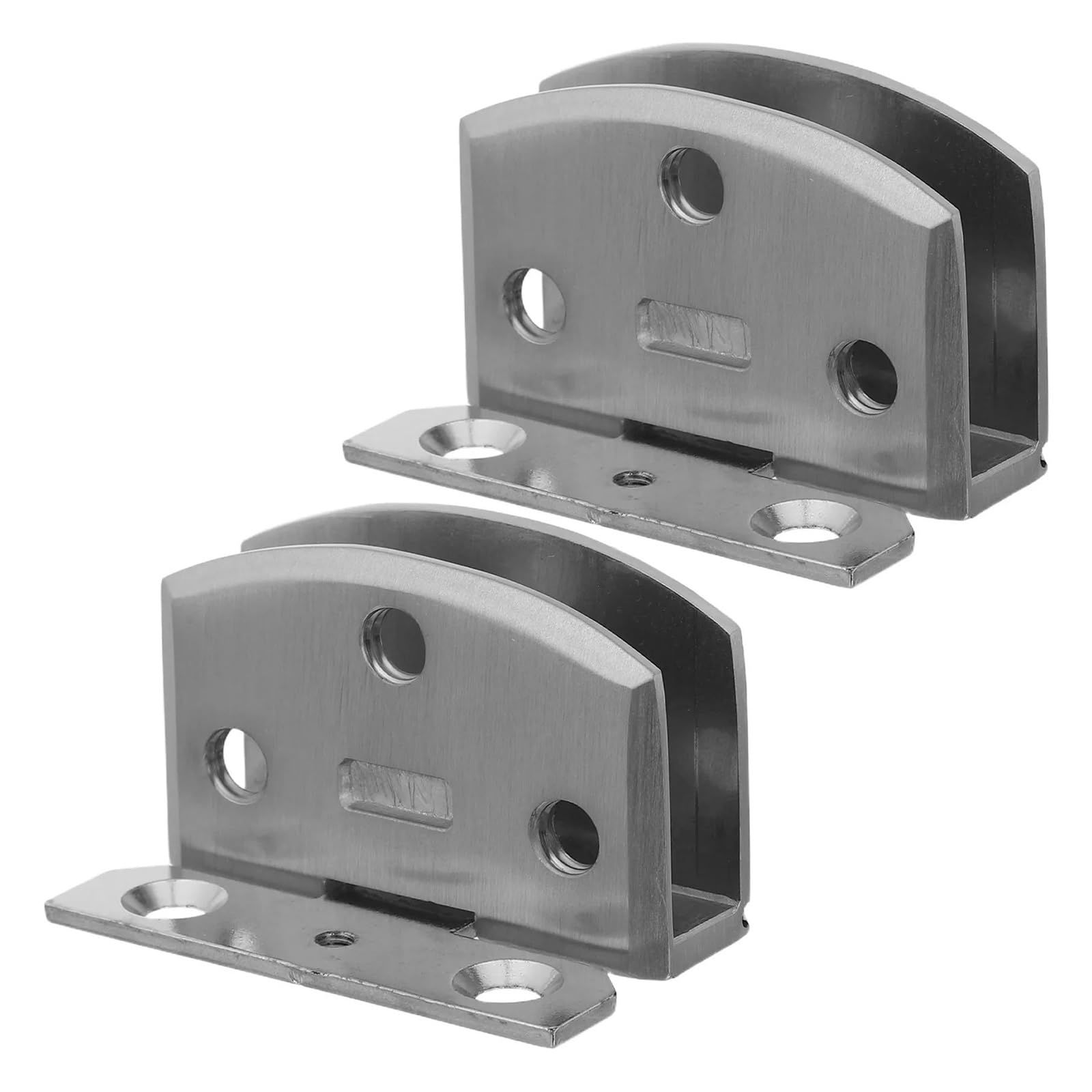 Lot de 2 charnières de porte en verre robustes en acier inoxydable pour meubles de 8 à 9 mm d'épaisseur