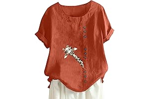 Cute Giraffe Graphic Printed Short Sleeve T-shirts for Women