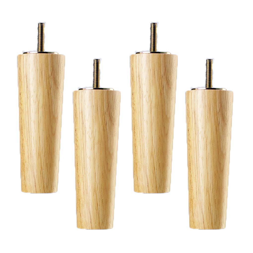 4 Gambe per Mobili in Legno Piedini per Mobili in Rovere Conico Cabinet Piedi del Divano Tavolo Letto Armadio Cabinet Armadietto Guardaroba Vite M8(40cm)