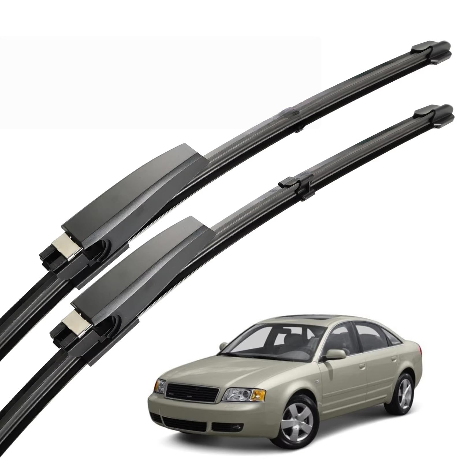 PAPEP Windscreen Wiper Blades for Audi A6 C5 4B 2002-2004 22"+22", Front Replacement Wipers OEM Quality Water Repellent Rubber Automotive Windshield