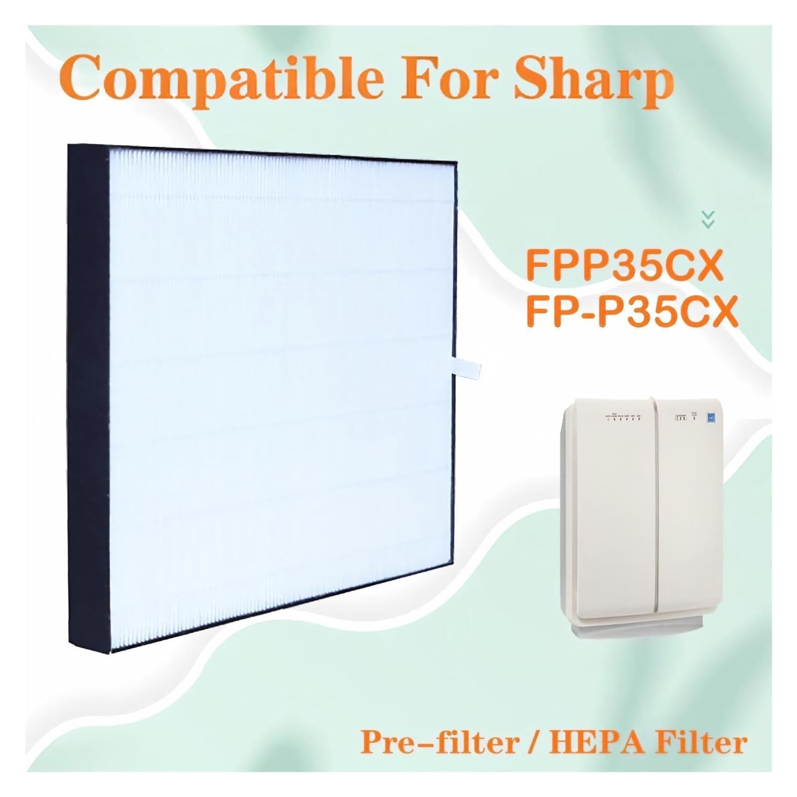 FZ-P35HFU FZP35HFU Filtro HEPA De Repuesto, For FP-P35CX FPP35CX | Compatible con purificador de aire Sharp, alta eficiencia, bajo nivel de ruido y larga duración.