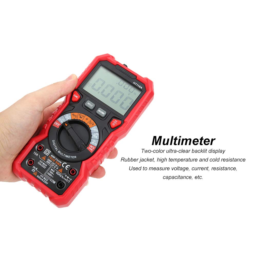 Multimetr miernik napięcia DC/AC 6000 Count Digital Multi-Tester automatyczny zakres wartości skutecznej amperomierz HT118A