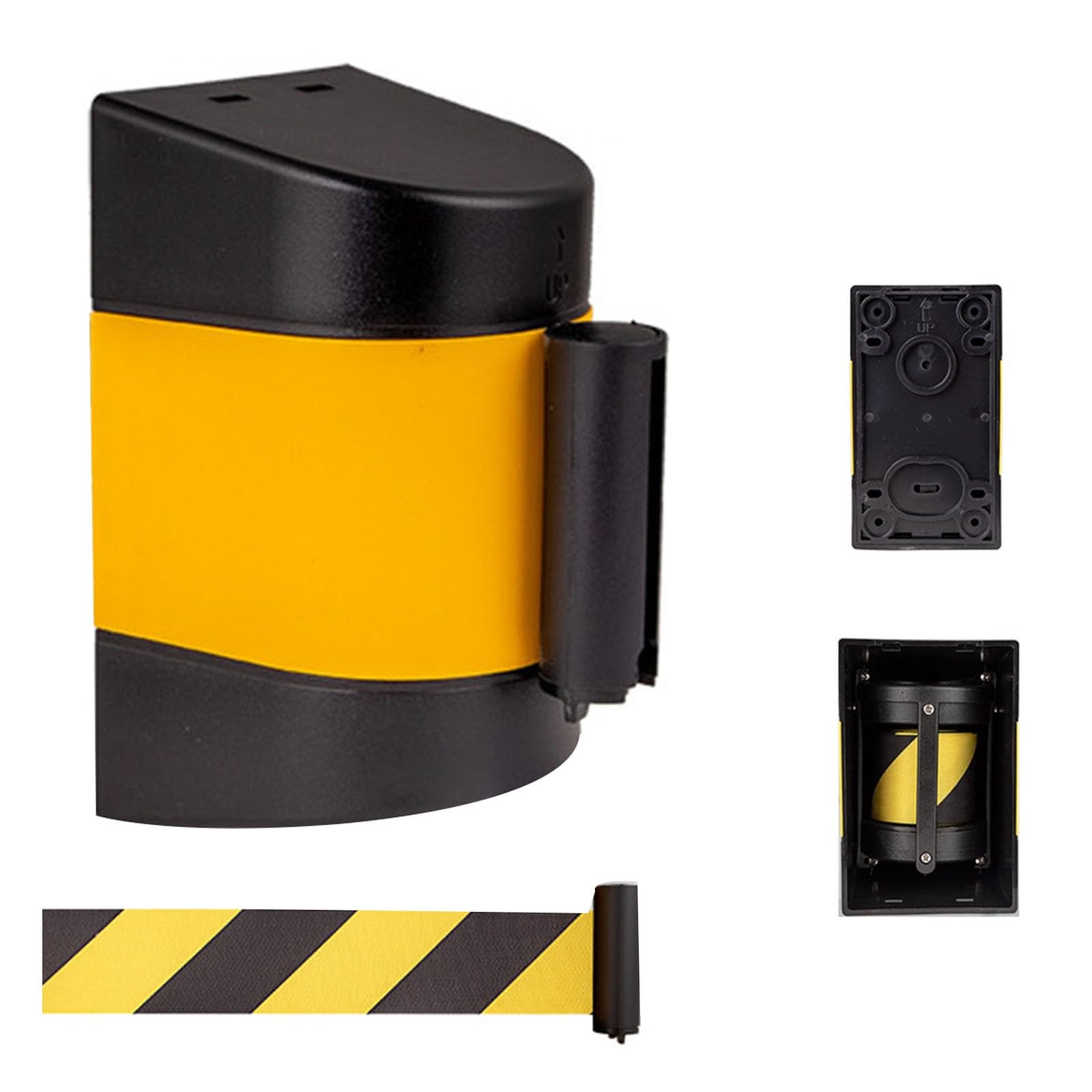 CAIFEXUE Wall Mount Retractable Belt Barrier, 2/3/5/10M Queuing Safety Tape Cordon with Mounting Accessories,for Playground Park Hotel Crowd Control/a/10M/32Ft