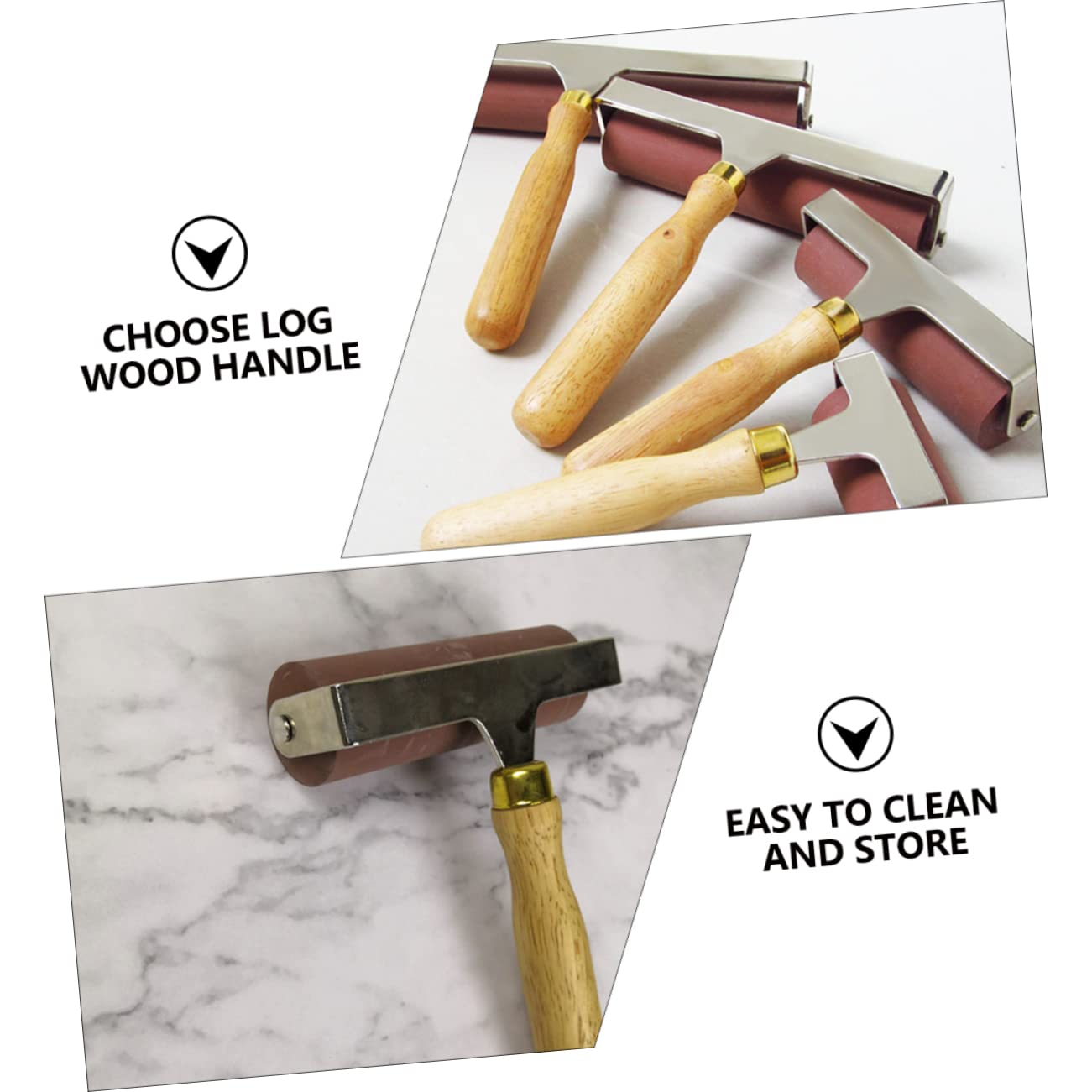 DOITOOL Student Rollers Relief Printing Brayers Art Printmaking Tool Ink Roller for Printing Random