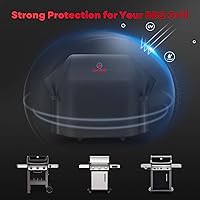 Vista 5 de Comnova - Cubierta para parrilla de 55 pulgadas, cubierta de gas 600D para parrilla al aire libre, resistente e impermeable, Weber, Char-Broil
