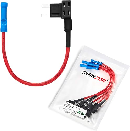 Cable UL Chanzon 5 unidades de 16 awg Add-a-Circuito adaptador de grifo de fusibles ATMMini soporte de fusibles para automóvil y motocicleta de 20 A