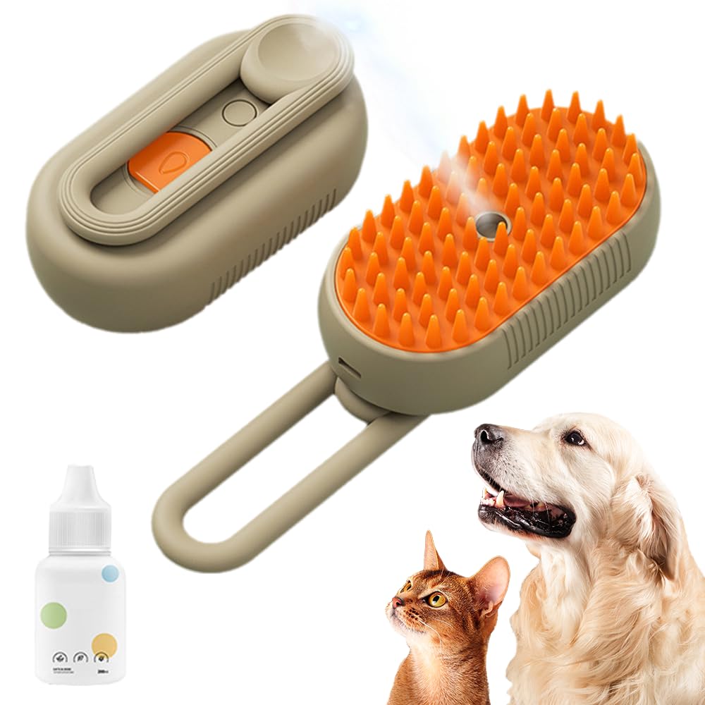 Cat Steam Brush, New 3 in 1 Ultimate Pet Steam Groomer Comb for Massaging and Cleaning Shedding Pets, Multifunctional Hair Removal Comb for Cat and