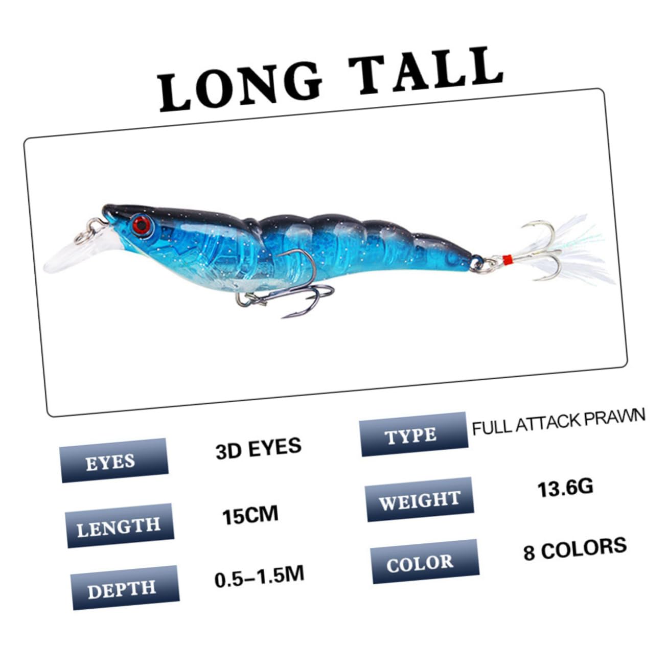 BESPORTBLE 18pezzi Esca Di Pesca Simulata Accessori Per Pesca Realistici Lure Resistenti Rosso Giallo Verde Blu