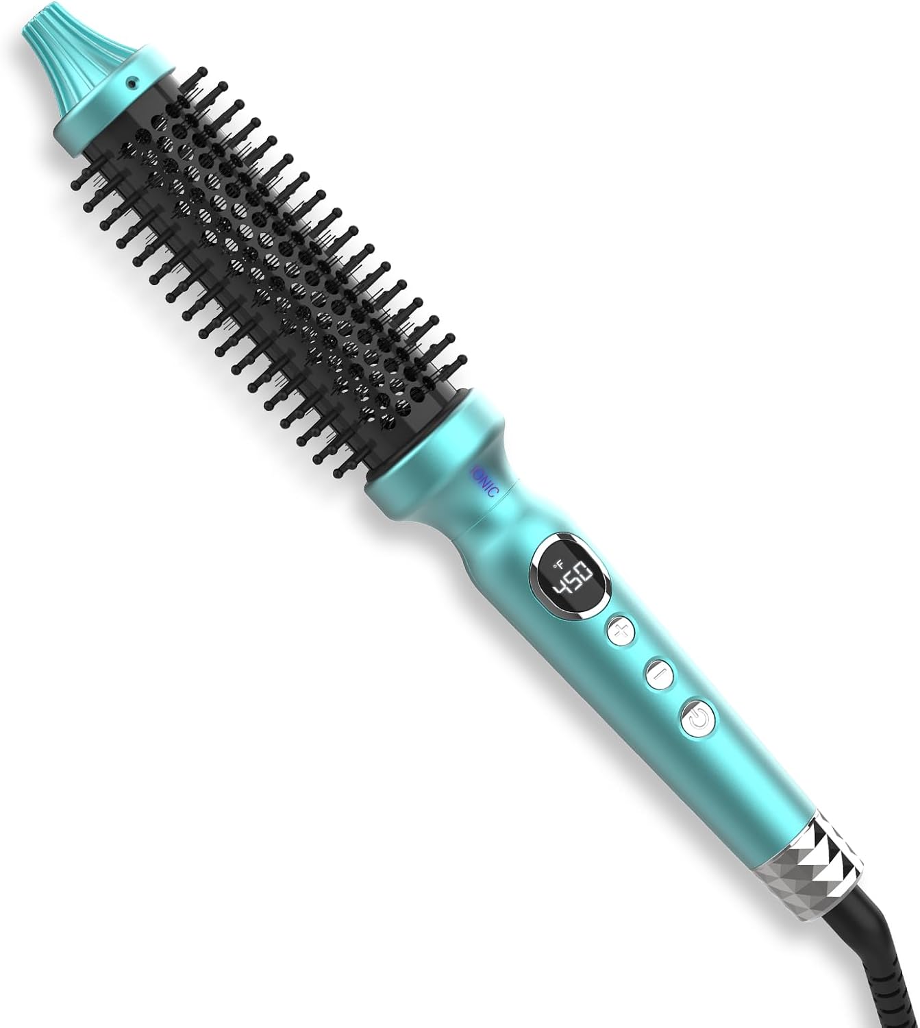 1 1/4 Inch Thermal Brush Negative Ion Heated Round Brush Dual Voltage 12 Temperature Settings Curling Hairbrush for Bangs Medium Shoulder Hair (1.25 Inch Barrel 1.85 Inch Bristles) 1.25 Inch Barrel (1.85 Inch with Bristles)
