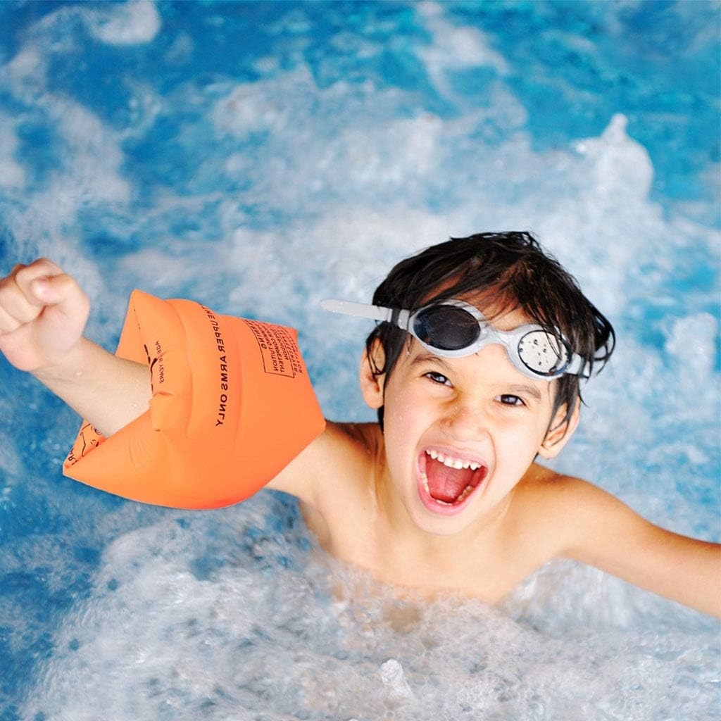 YMLHOME Swim Arm Bands Inflatable Swimming Arm Float Rings Floater Sleeves Roll Up Arm Floaties for Kids and Adults, Pack of 4 (Orange) : Toys & Games