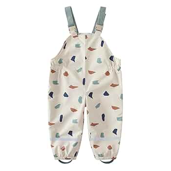 Domueay Kids Rain Trousers Girls Boys Rain Dungarees