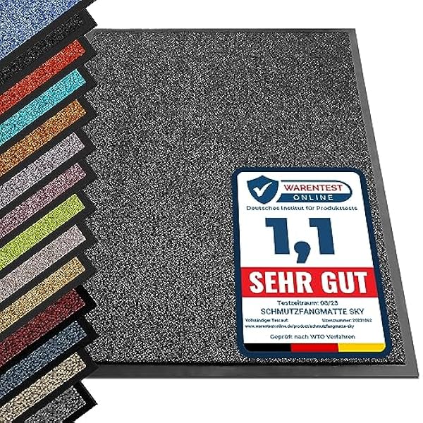 etm® Schoonloopmat - Voetmat in vele maten - Deurmat/voetveger voor binnen en buiten - Vinyl, Polyamide - antraciet/zwart - 120 x 180 cm