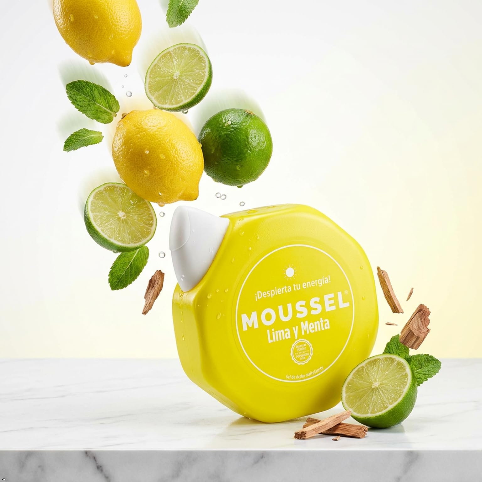 Moussel Gel de Ducha Revitalizante, con Lima y Menta, 650 ml