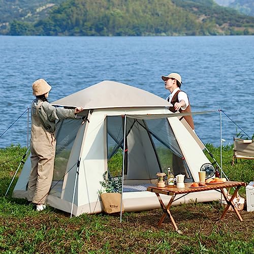 Carpa para camping 3-5 personas pop up gris miniatura 7