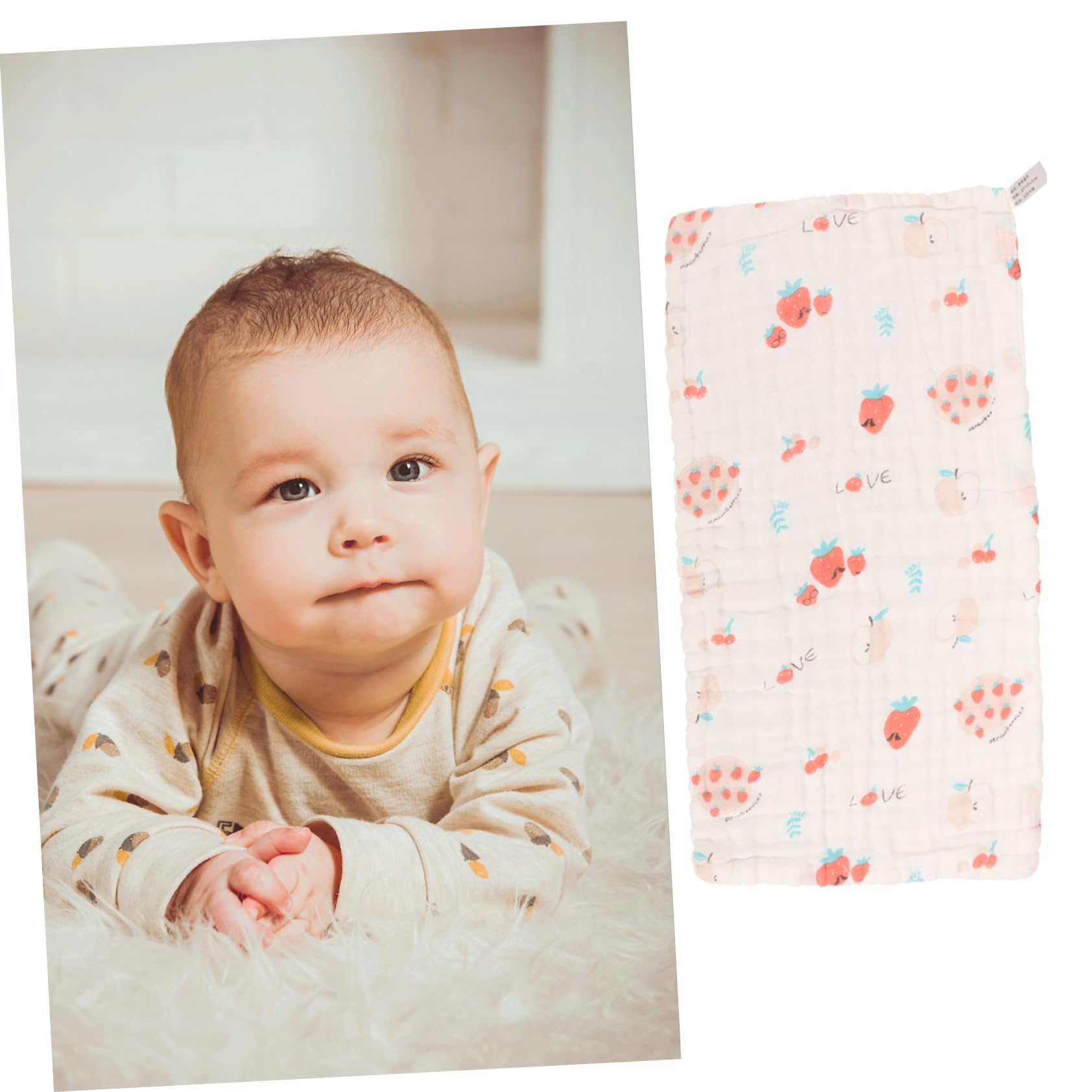 Panno Pappa Ragazzo Ragazza Assorbente 6 Pezzi 25x50 Cm Cotone Bianco | Riutilizzabile, Lavabile in Lavatrice, Asciugabile in Asciugatrice, per Festa Nascita e Compleanno