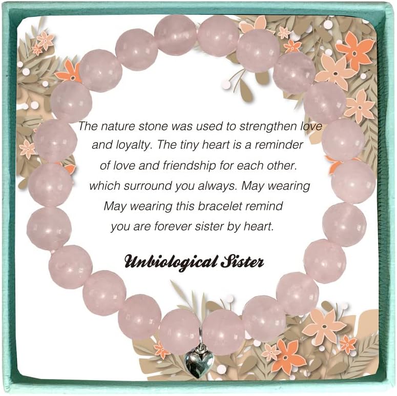 Regalos para cuñada unbiológica, pulsera para cuñada, regalo para mejor amiga, pulsera de piedra natural para mujeres, amistad, mejor amiga, regalos