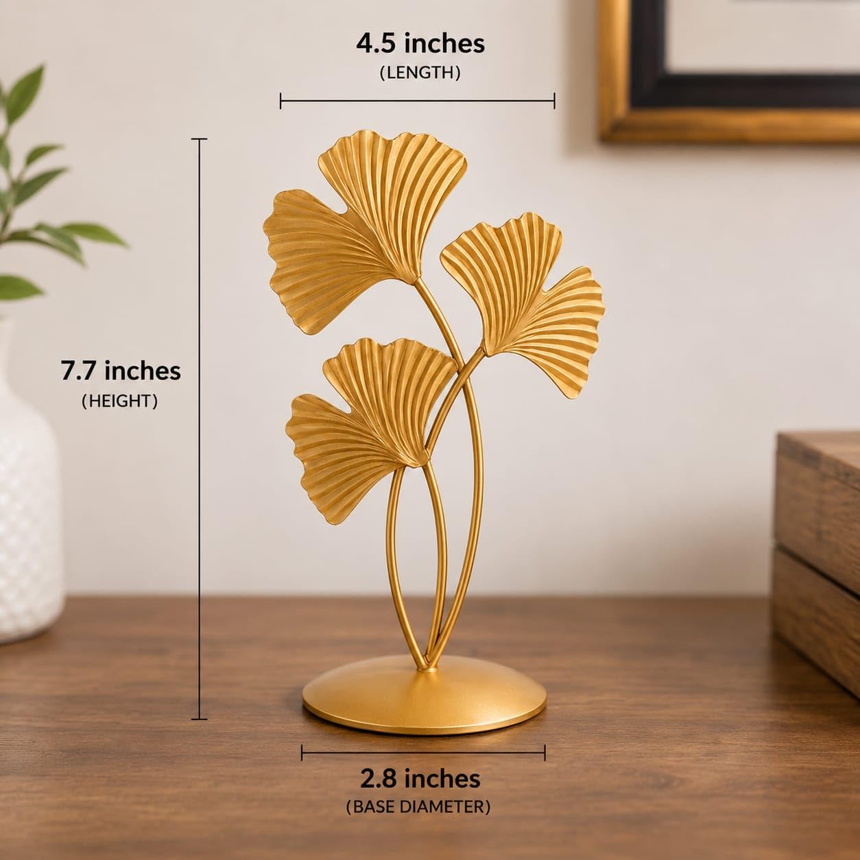 Gold Ginkgo Leaf Table Decor - Set of 2 -2
