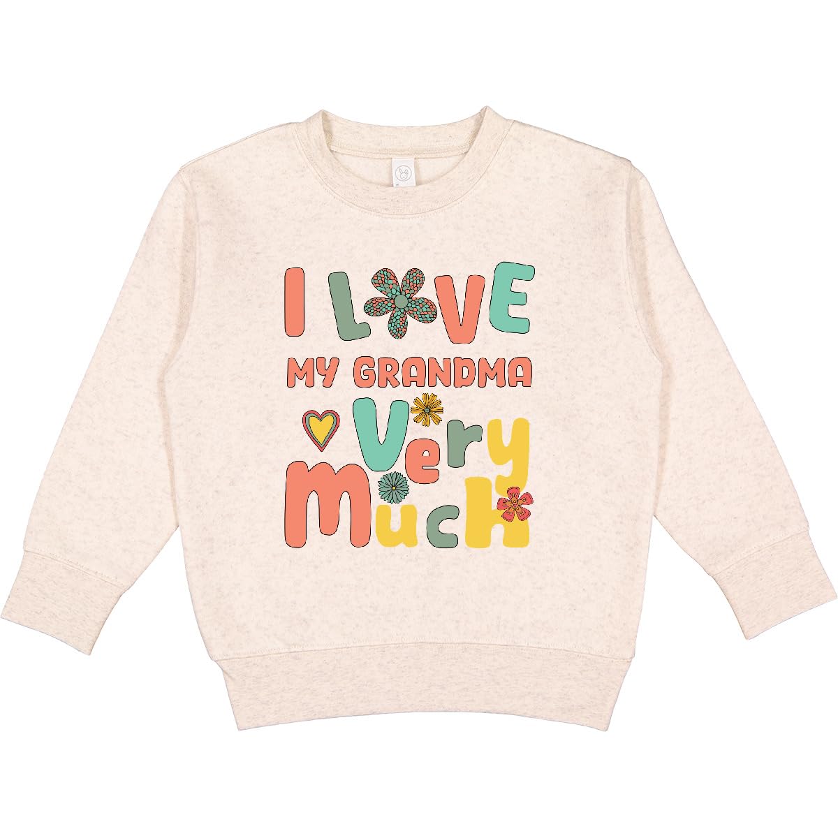 inktastic I Love My Grandma Very Much Retro Groovy Toddler Sweatshirt 2T Natural Heather 435c4