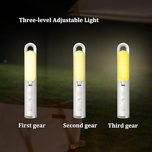 Miniatura 5 de Luz LED para campamento, luz recargable plegable con batería integrada de 2400 mAh, 5 modos, luz de emergencia multifuncional con linterna y función