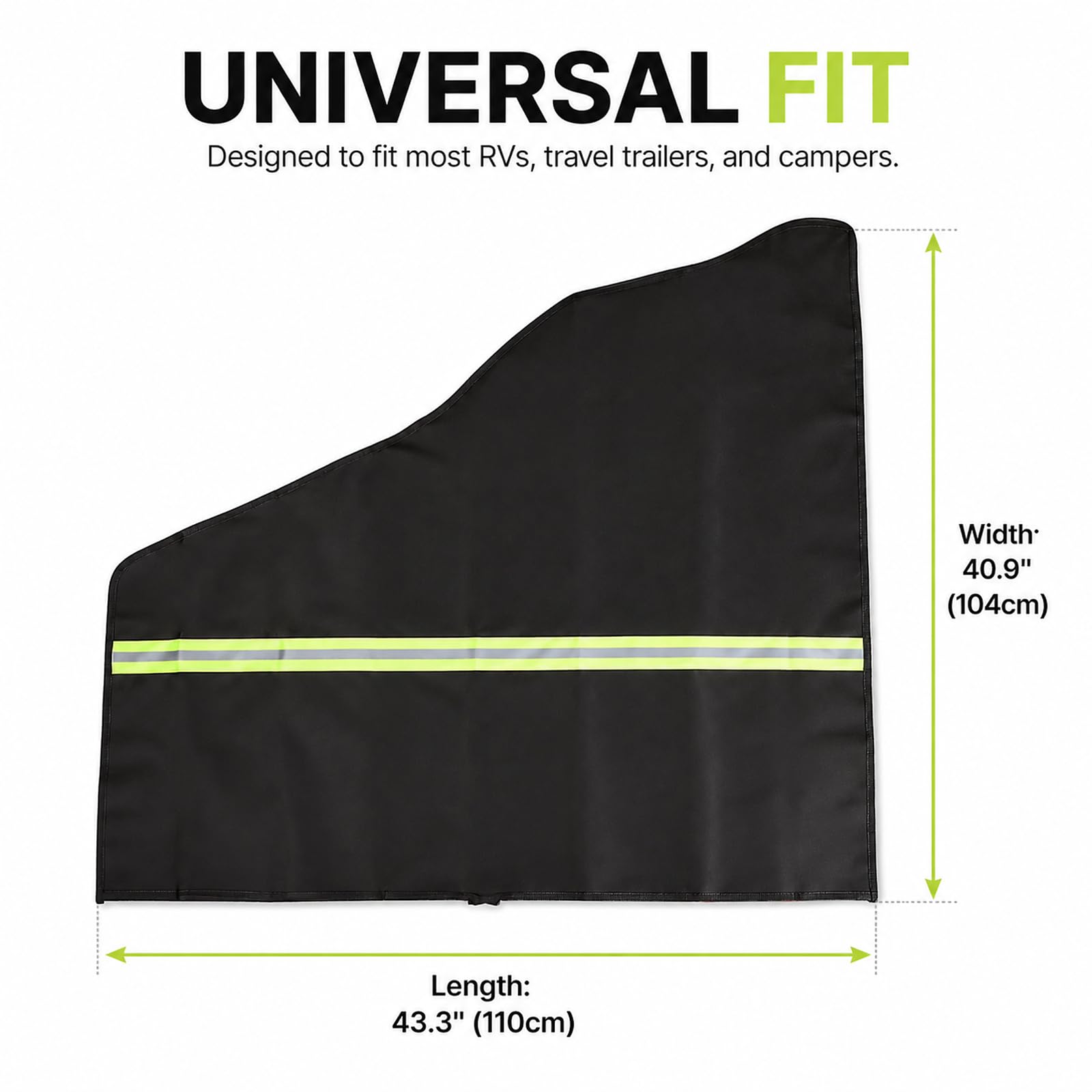 Funda para el timón de caravanas, Universal de 600D para remolques Accesorio con Elementos Reflectantes; Funda Reforzada e Impermeable para el timón de remolques con Revestimiento de PVC