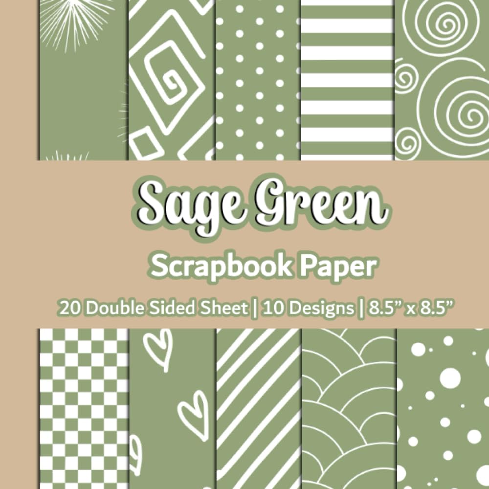 Sage Green Scrapbook Paper Green Scrapbook Paper Pad 10 Designs 20
