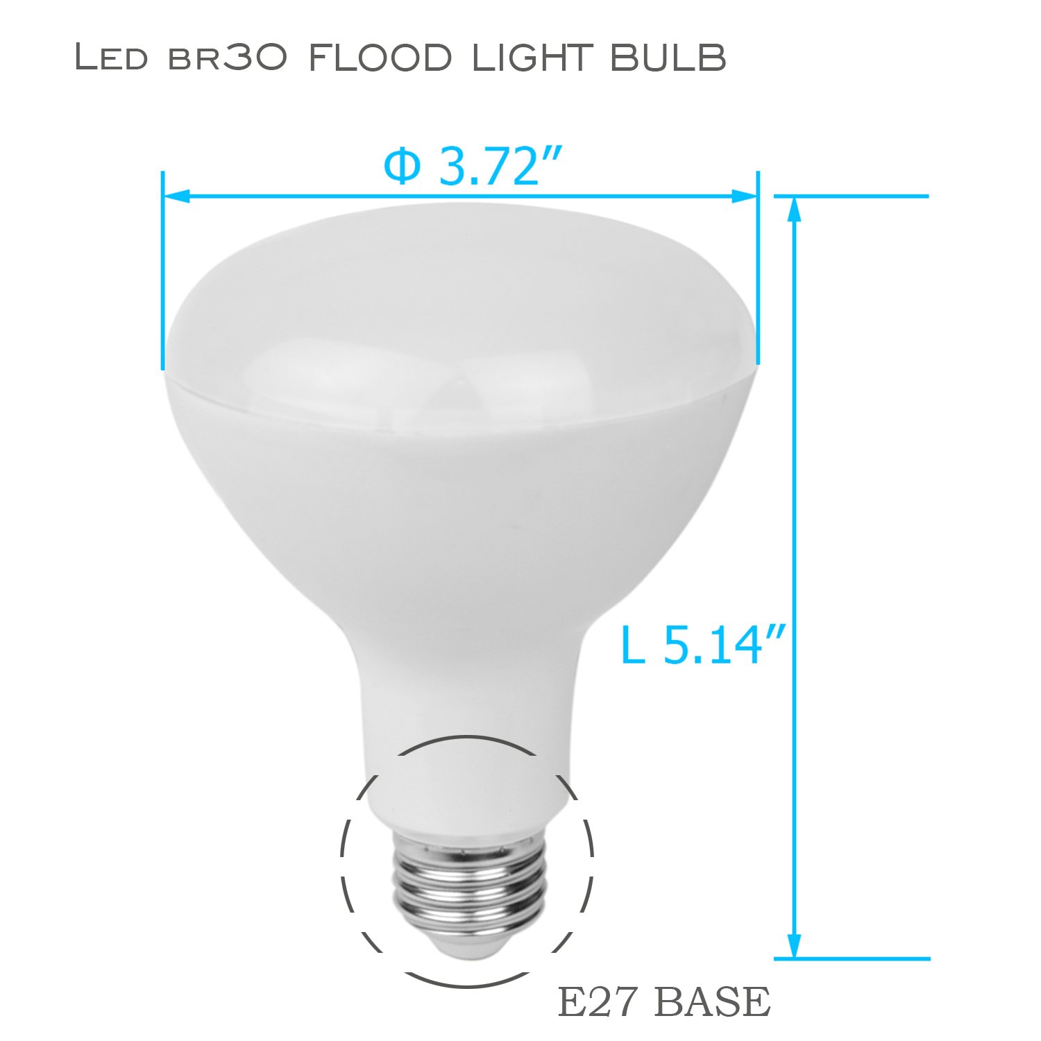 10 x BR30 LED bombillas E27, 15 W equivalente a 100 W, 2700 K luz blanca cálida 220 – 240 V 1350lm [clase energética A +]