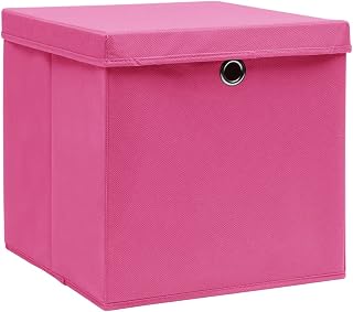 288346 - Cajas de almacenaje con tapa (4 unidades, 32 x 32 x 32 cm, plástico), color rosa