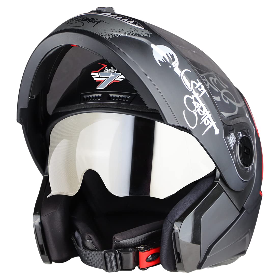 Steelbird SBA-7 Mahavir ISI Certified Flip-Up Helmet for Men and Women with Sun Shield
