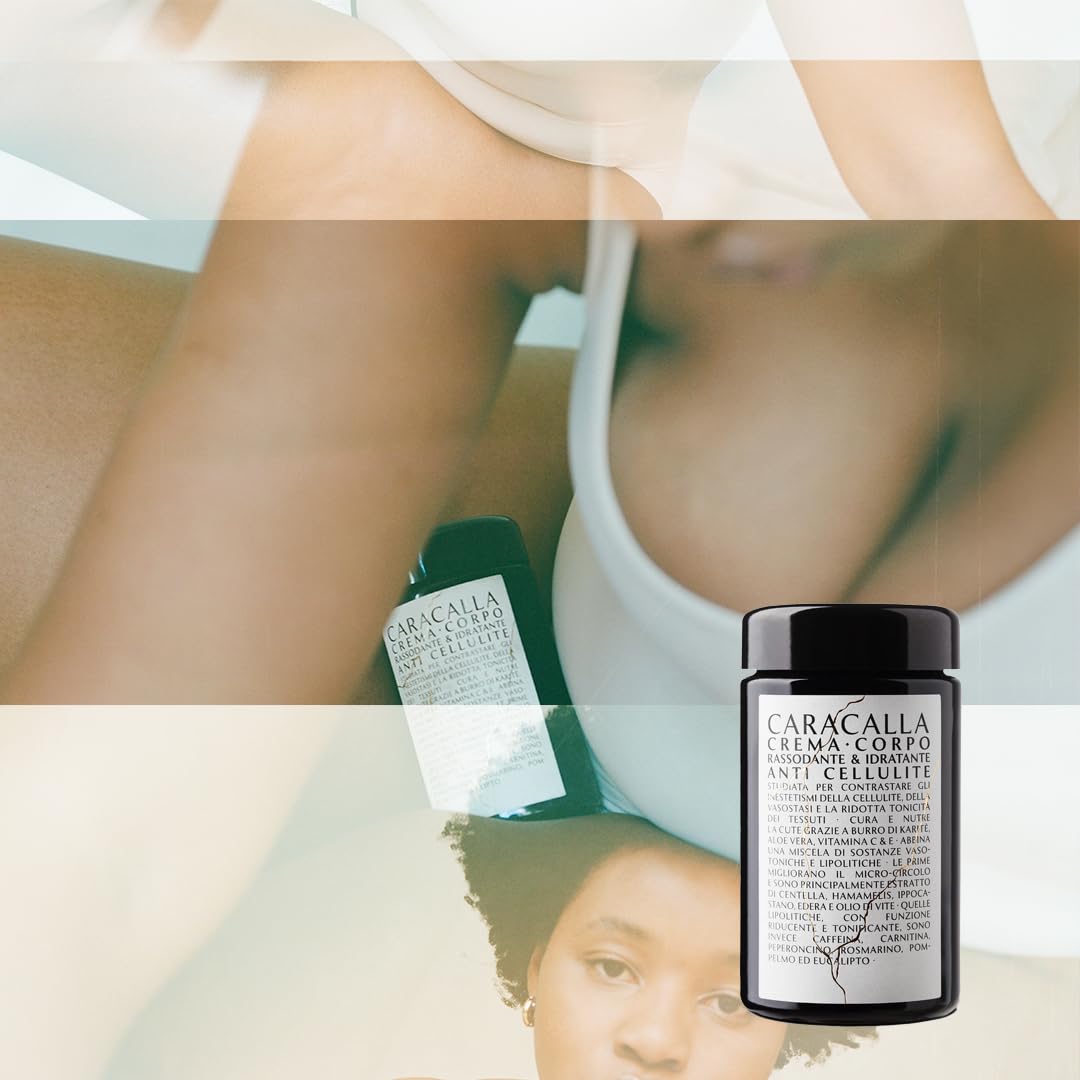Crema Corpo Rassodante Tonificante, Crema Anticellulite Idratante con Burro di Karitè, Aloe Vera, Vitamina E e C. Made in Italy - 200 ml CARACALLA Luxury Edition