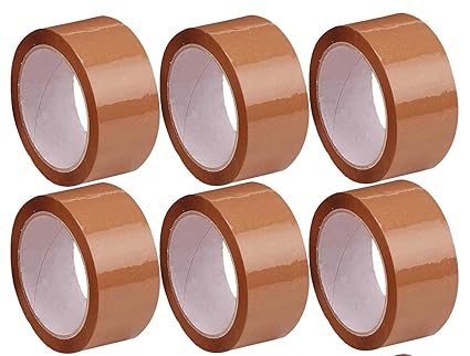 D-fix Packing Brown Tape, 2inch x 65 MTR (Pack of-6) Rolls, for Moving, Sealing, Packaging, Shipping, Storage, Packaging Tape Refills for Dispenser