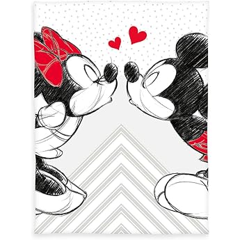 Disney's Mickey & Minnie Microfibre Fleece Blanket 150 x 200 cm 100% Polyester