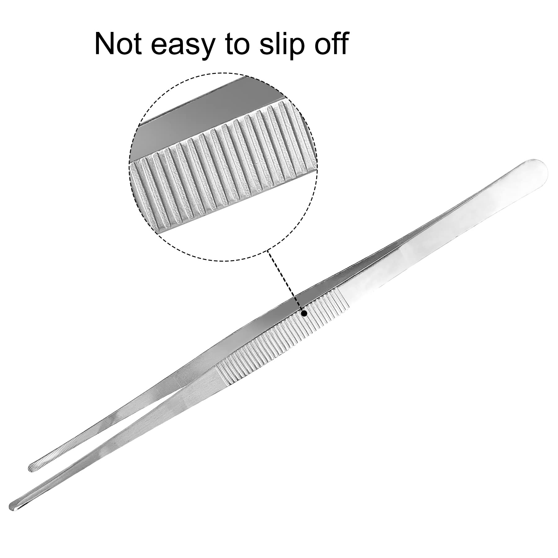 Blunt Tweezers 30cm/11.8in Stainless Steel Professional Non-Slip Long Straight Tweezers for Aquatic Pets Corals - Image 3