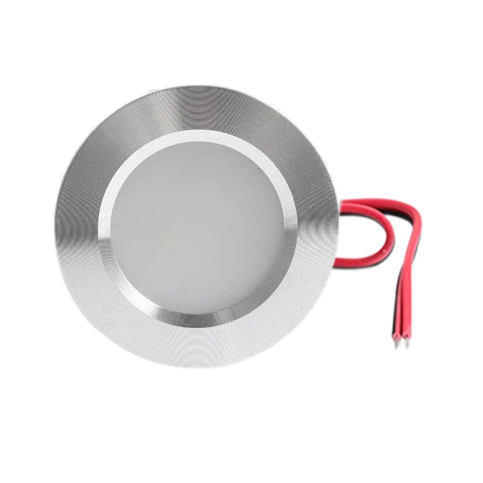 4 pezzi 12V 24V luce LED sottile for armadietto 3W ultra sottile 14mm 2'' lampada da incasso a soffitto foro 55mm luce da incasso for libreria domestica(Natural White,SILVER SHELL_DC 24V)