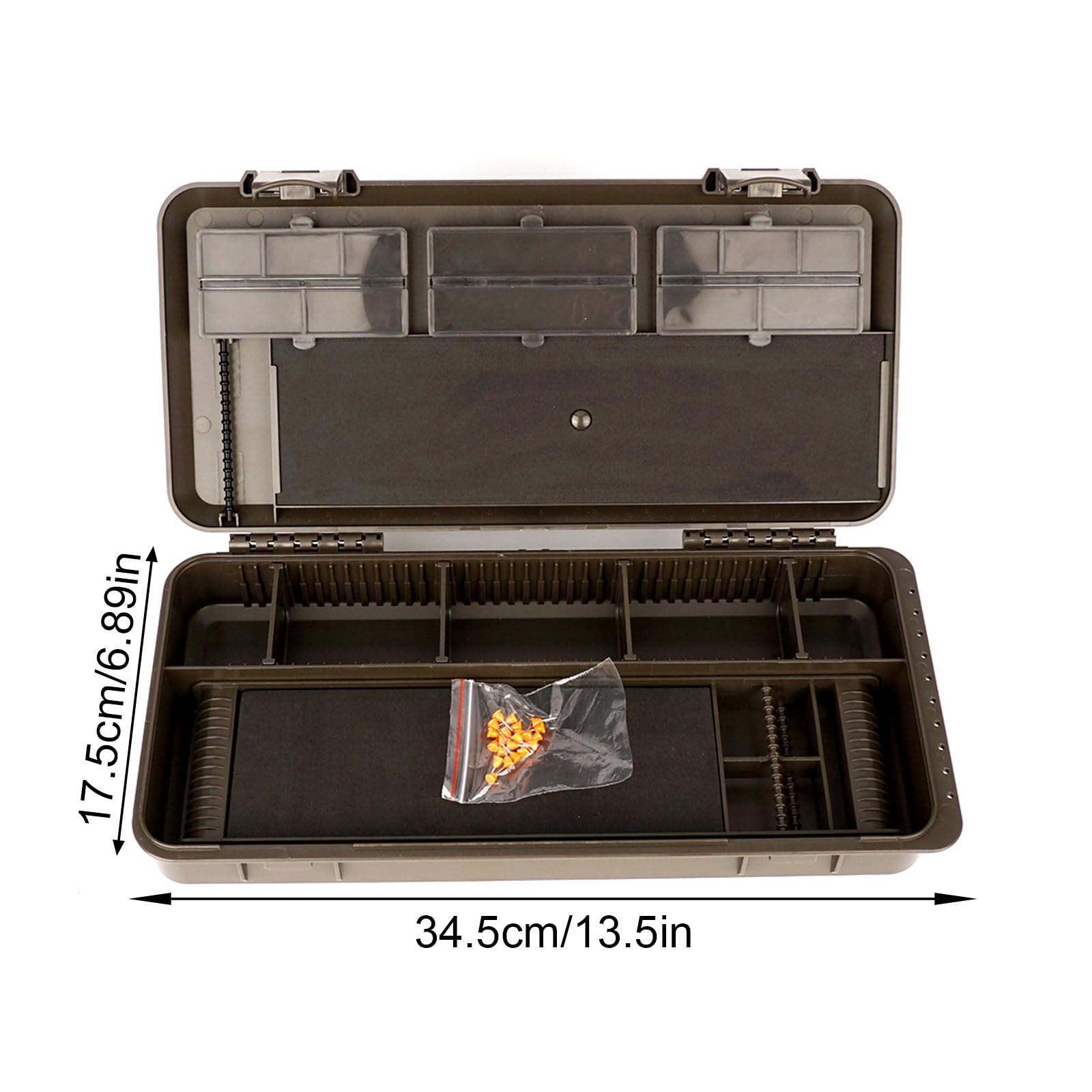 Caja de aparejos de pesca portátil de ABS con múltiples compartimentos para un fácil acceso al gancho y accesorios, organizador de aparejos de pesca, organizador de aparejos de moda europea