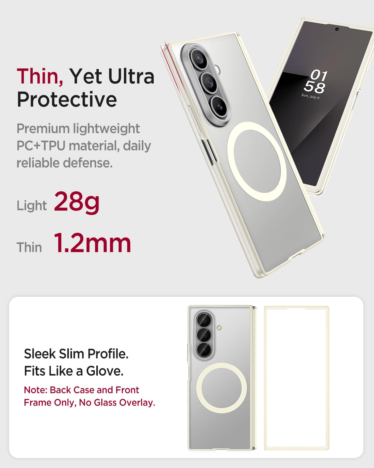 Miimall Custodia per Samsung Galaxy Fold 8Ultra per Mag Safe, [protezione cerniera] a prova di caduta, resistente, antigraffio, robusta, morbida e leggera, custodia protettiva per Fold Z8 Ultra 2026